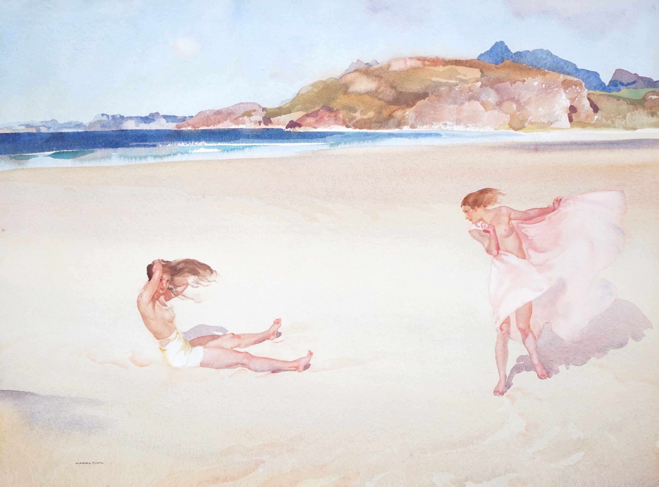 Sir William Russell Flint. R.S.W; P.R.W.S; R.A (1880-1969), 'The Bay of Winds, Gruinard, Ross-shire', watercolour, 50 x 67cm